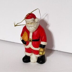 VTG Santa Ornament Holding Sack & Lantern